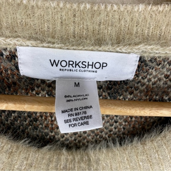 WorkShop Republic Clothing Leopard‎ Animal Print Eyelash Fringe Pullover Sweater - Picture 3 of 3